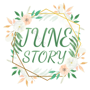 JUNE STORY 六月 故事 绿色 英文 艺术字