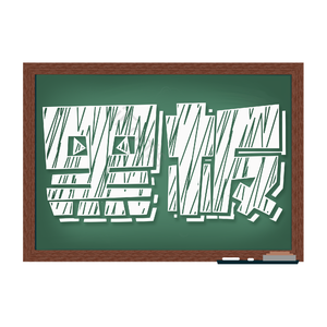 黑板 卡通 粉笔 艺术字