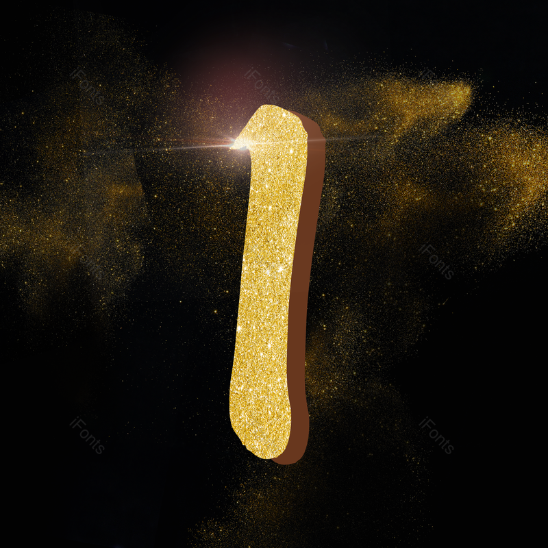 艺术字图片,立体元素,数字1PNG,金色免抠素材