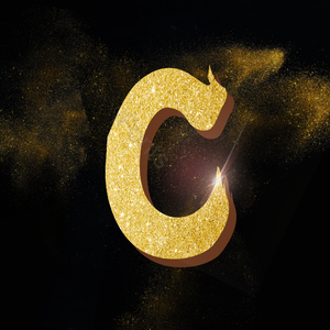 字母Cc C c 金色 立体