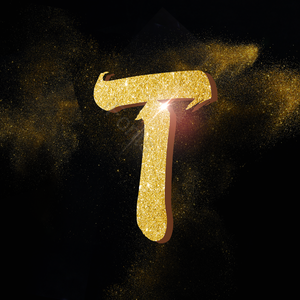 字母Tt 字母 t 金色 质感