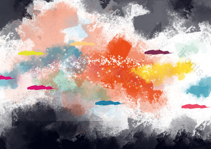 原创中国风彩色墨水喷溅意境海报设计