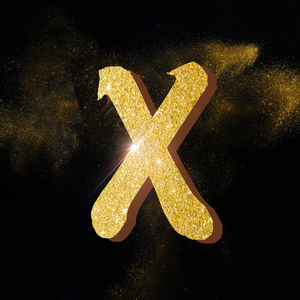 字母Xx 金色 立体