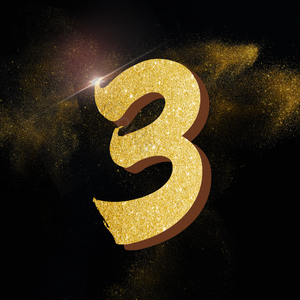 数字3 毛笔 立体 质感