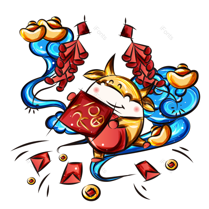 装饰图片,插画元素,新春PNG,手绘免抠素材