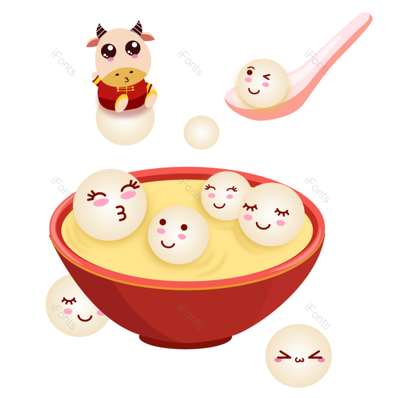 卡通图片,素材元素,元宵PNG,元宵节免抠素材