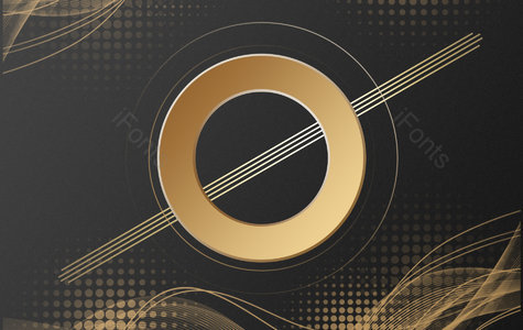 简约 大气 质感 金色 圆环 颗粒感 曲线