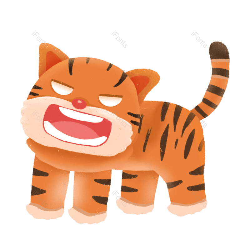 卡通图片,设计元素元素,老虎PNG,手绘免抠素材