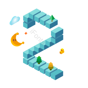 2 数字 倒计时 01234567879 C4D 3d立体插画