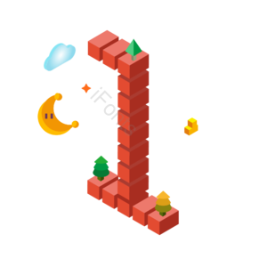 1 数字 倒计时 01234567879 C4D 3d立体插画