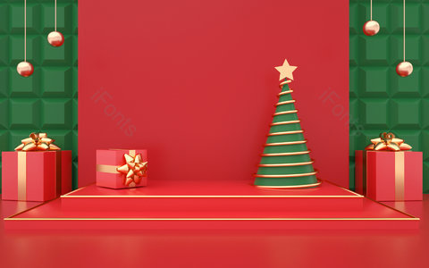 简约 大气 C4D 圣诞节 平安夜 海报背景 圣诞节背景 平安夜背景