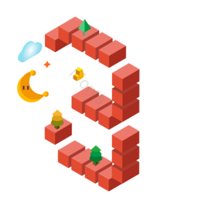 3 数字 倒计时 01234567879 C4D 3d立体插画