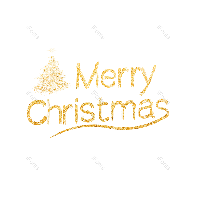 圣诞快乐图片,金色字体元素,PNG,免抠素材
