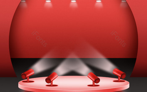 简约 大气 聚光灯元素 舞台 空间 空间搭建