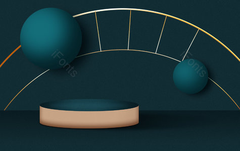 简约 奢华 质感 金色元素 立体搭建 空间背景