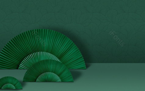 简约大气 复古 质感 中国风 扇子元素  端午 端午节