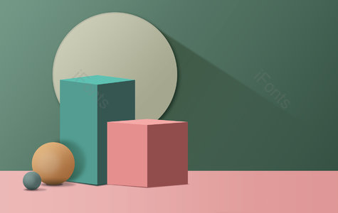 简约 大气 立体 空间 撞色背景 质感