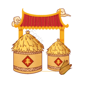 新年门头 门头 大丰收 五谷丰登 新年 设计元素 元素