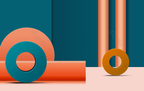 简约 大气 质感 圆环元素 舞台 空间搭建