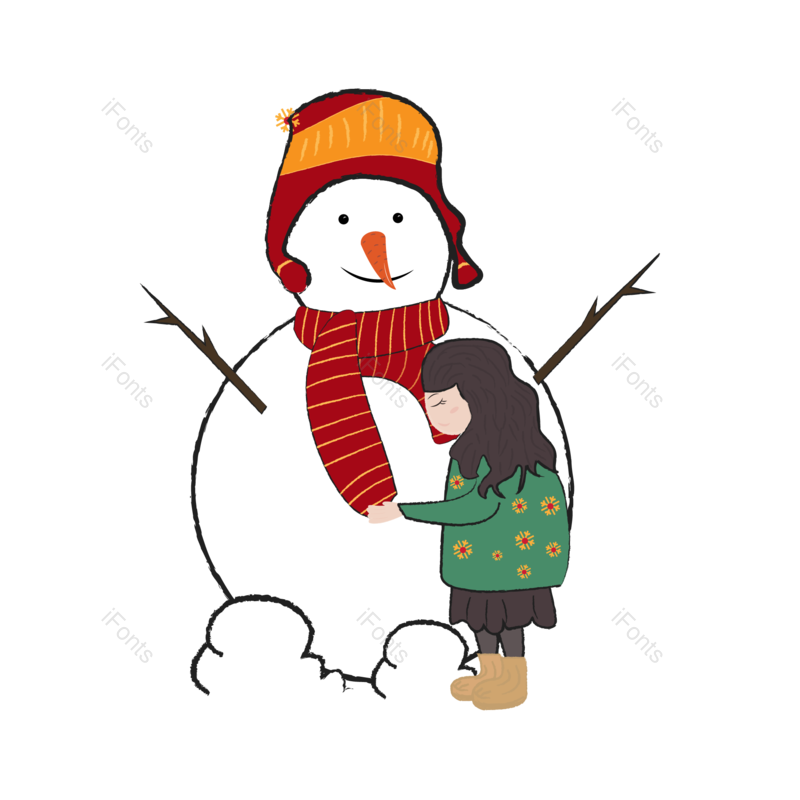 雪人图片,手绘元素,PNG,免抠素材