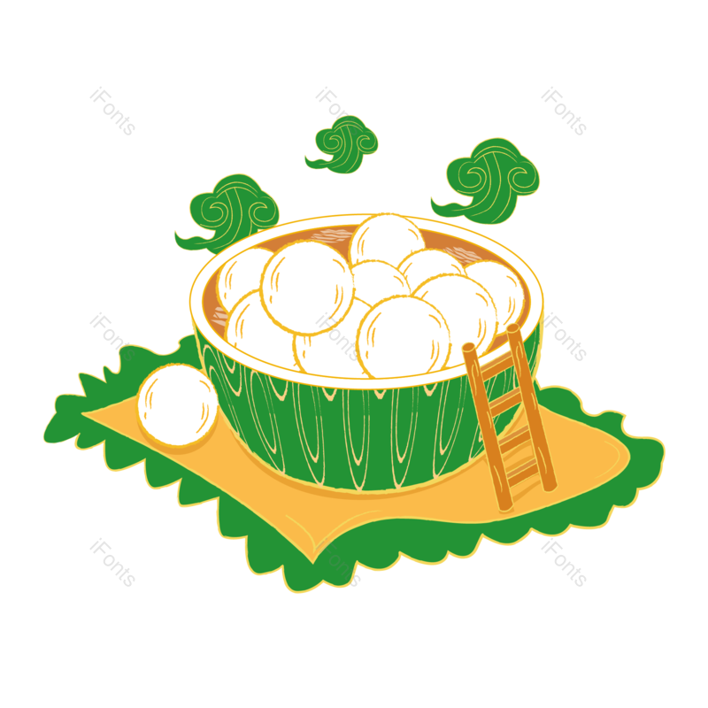 插画图片,元宵元素,元宵节PNG,汤圆免抠素材