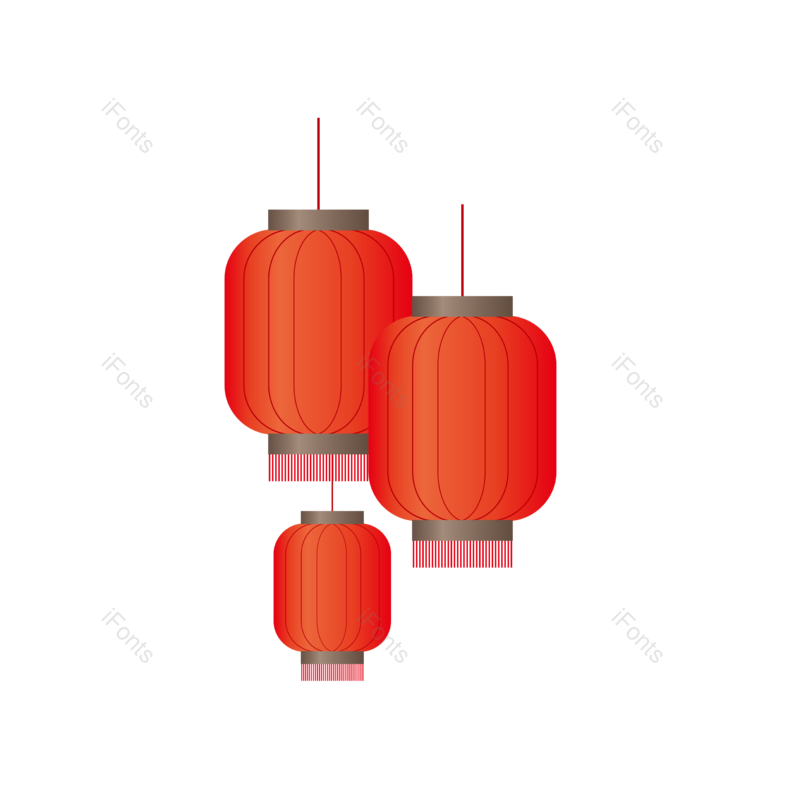 灯笼图片,红灯笼元素,元宵PNG,新年免抠素材