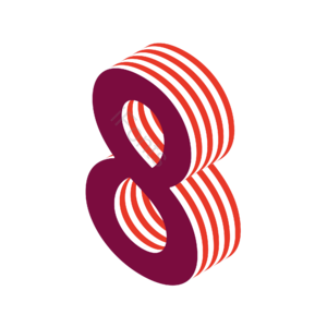 数字 8 山楂 橡皮 立体效果 艺术字 C4D