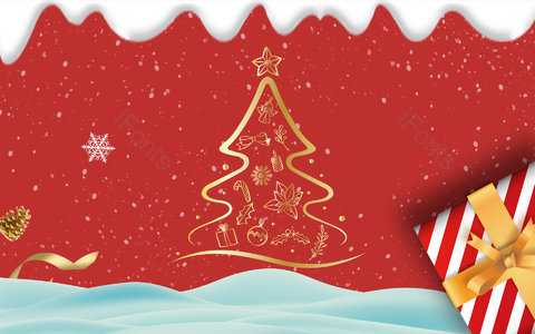 圣诞节 平安夜 红金喜庆 节日促销 礼盒