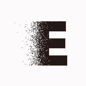 字母Ee 质感 颗粒散沙 黑色 艺术字