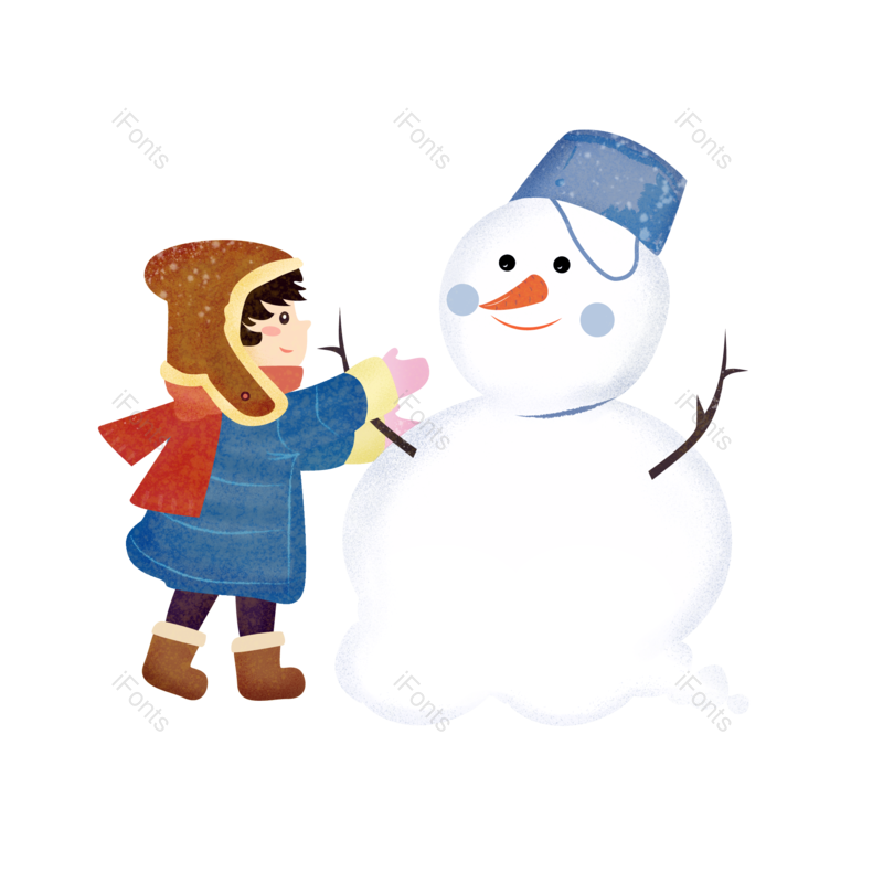雪人图片,手绘元素,PNG,免抠素材