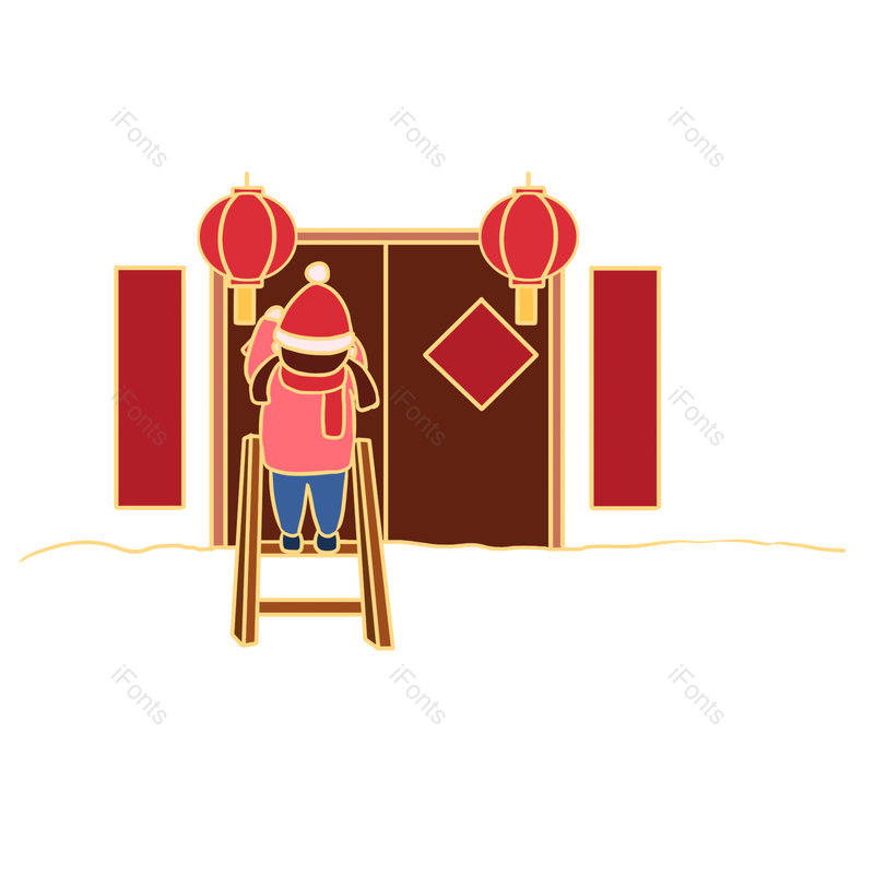 过年图片,对联元素,新年PNG,免抠素材