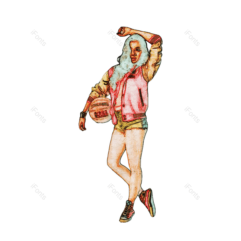 水彩画图片,运动员元素,篮球PNG,免抠素材