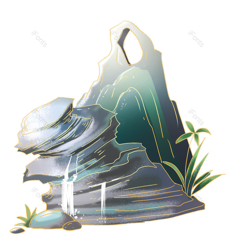 水墨图片,中国元素,假山PNG,免抠素材