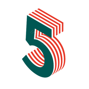 数字 5 山楂 橡皮 立体效果 艺术字 C4D