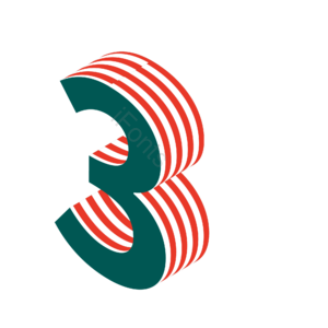 数字 3 山楂 橡皮 立体效果 艺术字 C4D