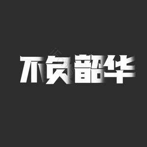 不负韶华 黑色 艺术字 创意 PNG