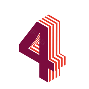 数字 4 山楂 橡皮 立体效果 艺术字 C4D