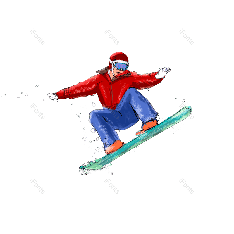 滑雪图片,运动员元素,手绘PNG,免抠素材