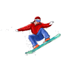 滑雪 运动员 手绘 png 免抠图