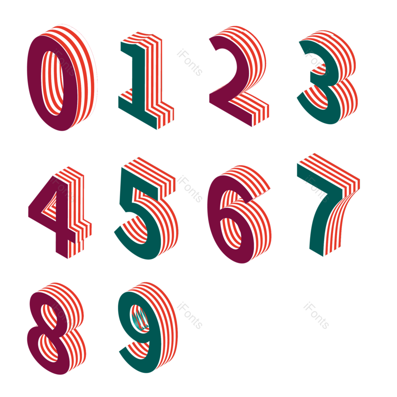 艺术字图片,立体效果元素,数字PNG,免抠素材