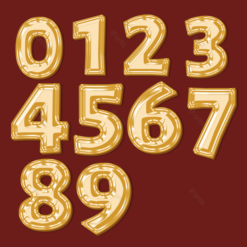 艺术字图片,立体效果元素,数字PNG,金色免抠素材