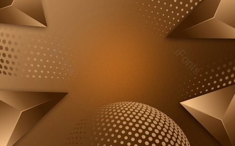 金色渐变 立体空间 科技感 创意 立体锥形