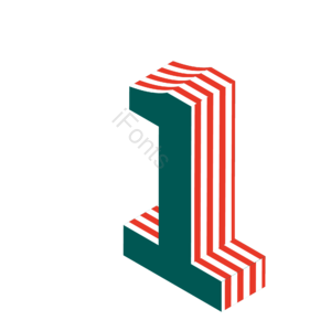 数字 1 山楂 橡皮 立体效果 艺术字 C4D