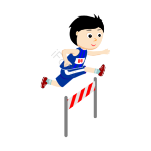 运动会 跨栏 卡通人 矢量 手绘 运动会项目
