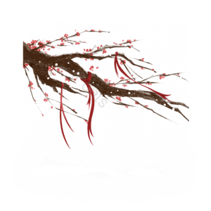 二十四节气 大雪 梅树 板绘 装饰元素