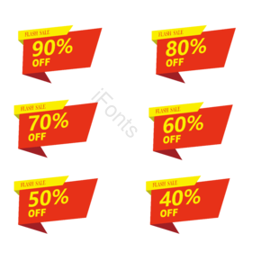 双十二 打折标签 电商元素 简约 透明免扣 可更改