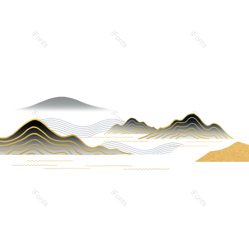 山水图片,水墨山水元素,水墨素材PNG,水墨元素免抠素材
