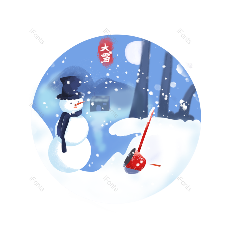 雪人图片,手绘元素,PNG,免抠素材