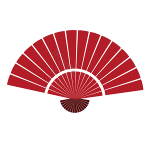 中国红 简约 几何图形 折扇 国风装饰 插画