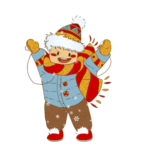 冬天 小孩 新年 围巾